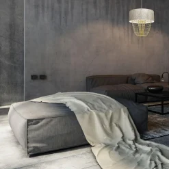 Sklep Kaja Lampa wisząca w stylu glamour, biało-złota MLP6447 z serii ALMERIA | Kaja Oświet