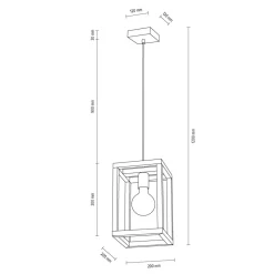 Outlet Lampa wisząca w stylu rustykalnym bez klosza 61540174 KAGO | Kaja Żyrandole Nowoczesne