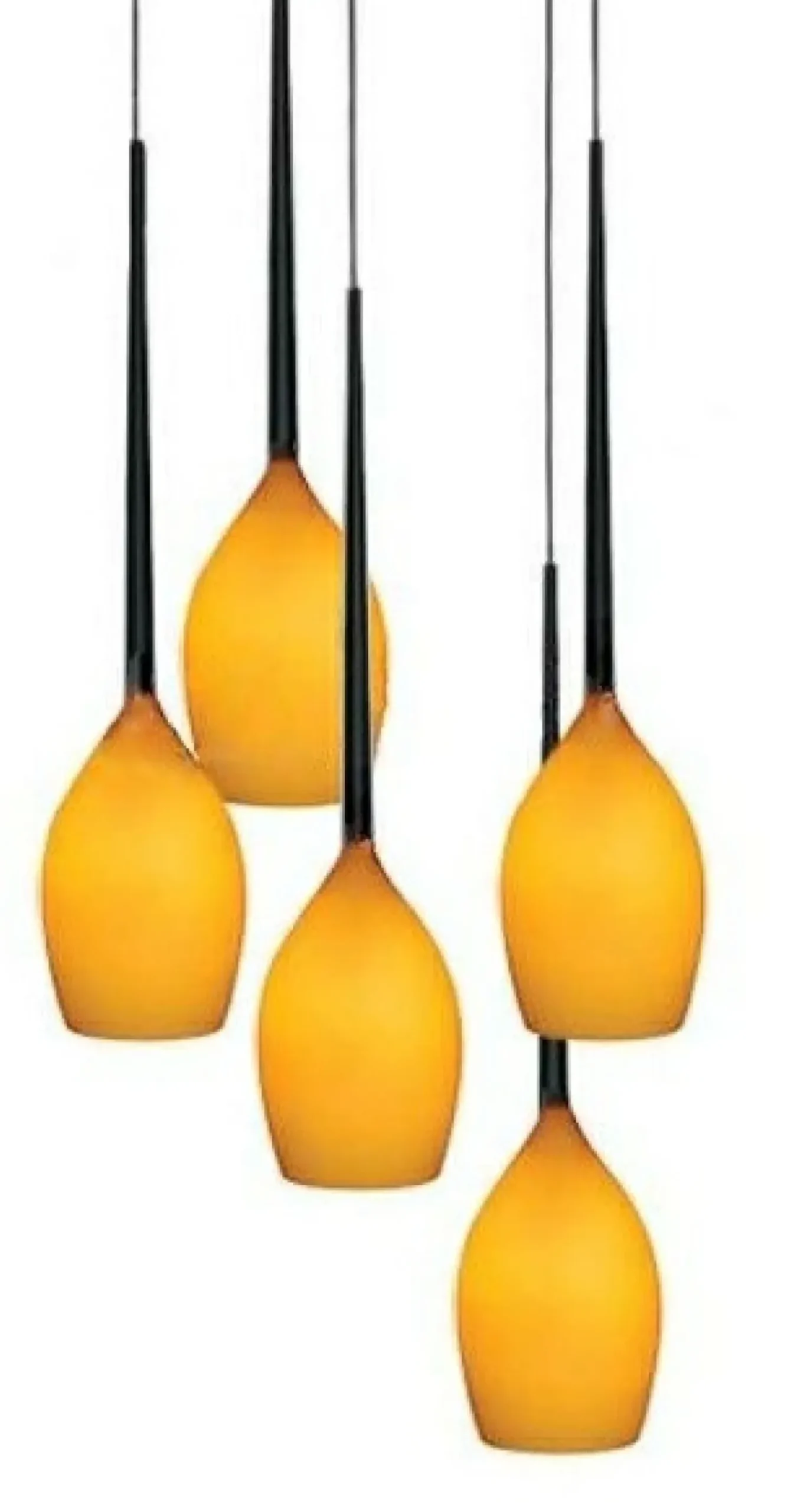 Outlet Lampa wisząca z 5 mi kloszami AZ1231 IZZA AMBER | Kaja Żyrandole Nowoczesne