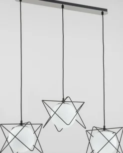 Clearance Lampa wisząca z 3 kloszami i drucianym zdobieniem AL 62201 | Kaja Żyrandole Nowoczesne