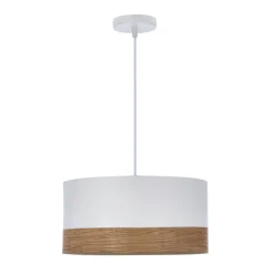 Cheap Lampa wisząca z abażurem, biały i orzech 31-17536 z serii BIANCO Żyrandole Nowoczesne