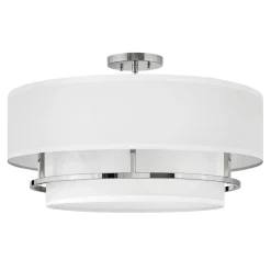 Discount Lampa wisząca z abażurem, srebrna HK-GRAHAM-L-PN z serii GRAHAM Żyrandole Nowoczesne