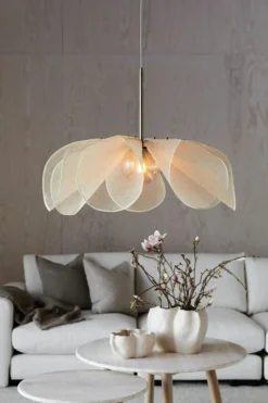 Cheap Lampa wisząca z beżowym, nietypowym abażurem 108661 STYRKA | Kaja Żyrandole Nowoczesne