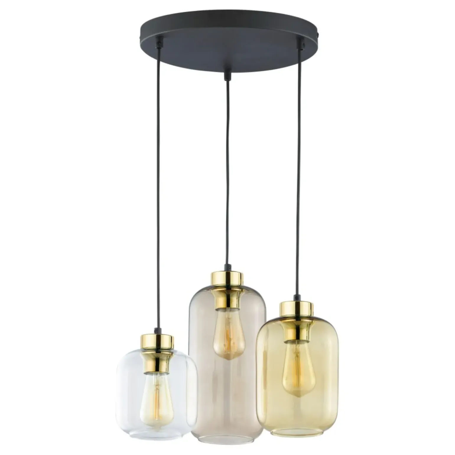 Shop Lampa wisząca z beżowymi kloszami TK 3175 MARCO BROWN | Kaja Żyrandole Nowoczesne