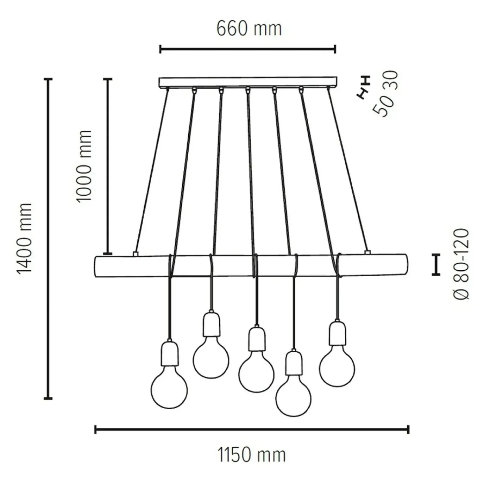 Clearance Lampa wisząca z betonowymi oprawkami 69499504 TRABO CONCRETE | Kaja Żyrandole Nowoczesne