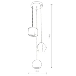 Hot Lampa wisząca z betonowymi, ozdobnymi kloszami 9695 | Kaja Oświetlenie Żyrandole Nowoczesne