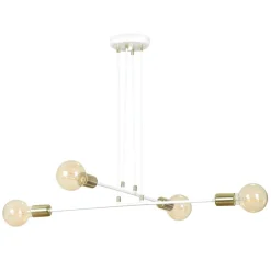 Cheap Lampa wisząca z białą oprawą ze złotym gwintem 786/4 | Kaja Żyrandole Nowoczesne