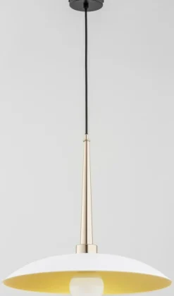 Best Sale Lampa wisząca z biały, szerokim kloszem AL 60917 | Kaja Żyrandole Nowoczesne