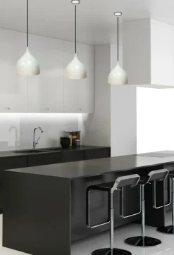 Store Lampa wisząca z białym kloszem LEDEA 50101269 YSTAD | Kaja Oświetlenie Żyrandole Nowoczesne