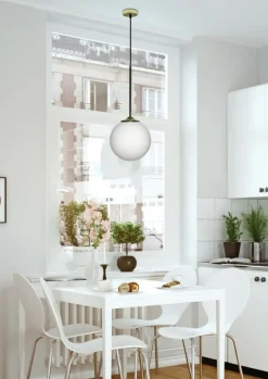 Store Lampa wisząca z białym kloszem LEDEA 50101281 GLASGOW III | Kaja Żyrandole Nowoczesne