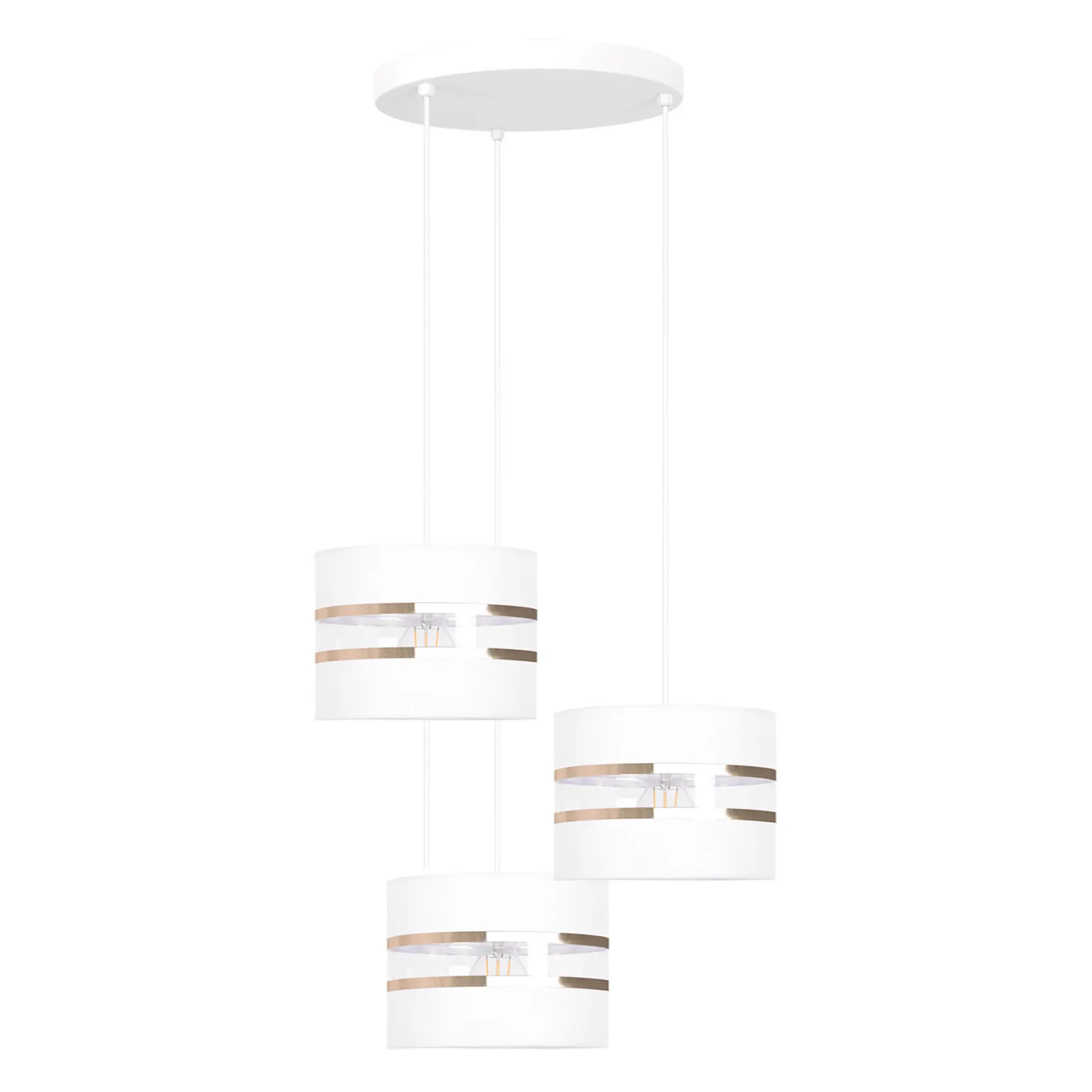 Sklep Kaja Lampa wisząca z białymi abażurami, nad stół K-5212 z serii VICTORIA