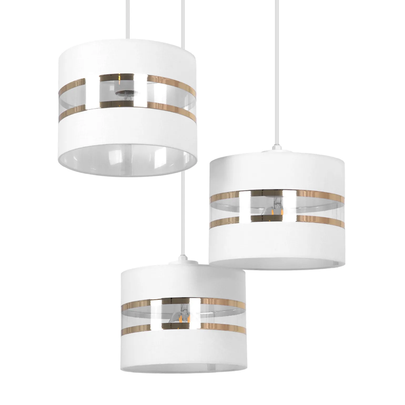 Sklep Kaja Lampa wisząca z białymi abażurami, nad stół K-5212 z serii VICTORIA