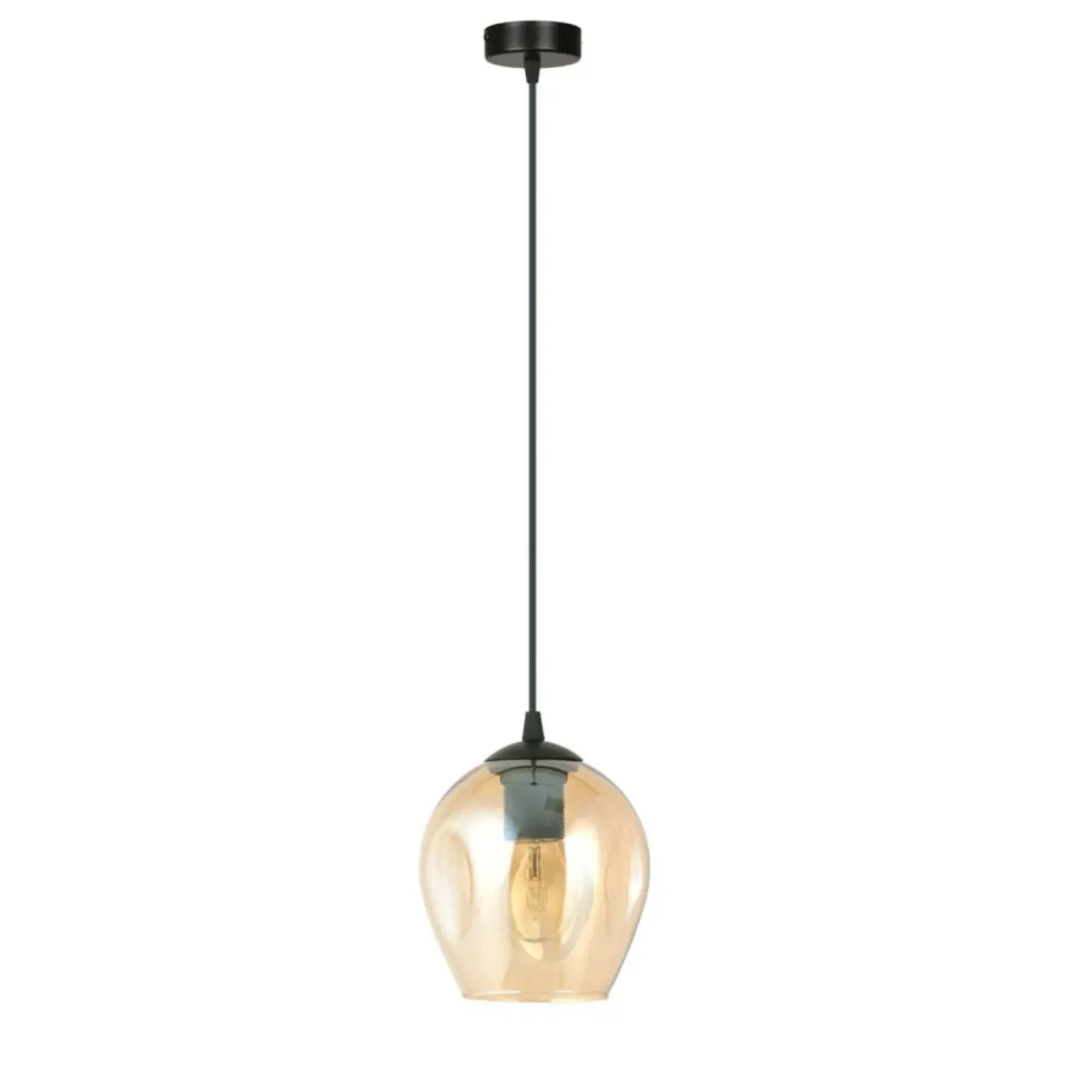 Best Lampa wisząca z bursztynowym kloszem 677/1 ISTAR | Kaja Oświetlenie Żyrandole Nowoczesne