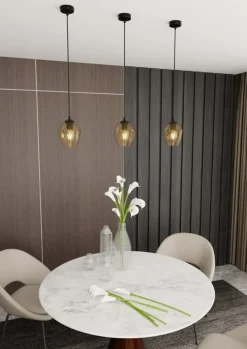 Best Lampa wisząca z bursztynowym kloszem 677/1 ISTAR | Kaja Oświetlenie Żyrandole Nowoczesne