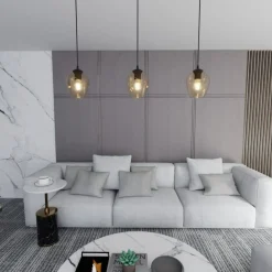 Best Lampa wisząca z bursztynowym kloszem 677/1 ISTAR | Kaja Oświetlenie Żyrandole Nowoczesne