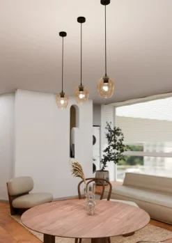 Best Lampa wisząca z bursztynowym kloszem 677/1 ISTAR | Kaja Oświetlenie Żyrandole Nowoczesne