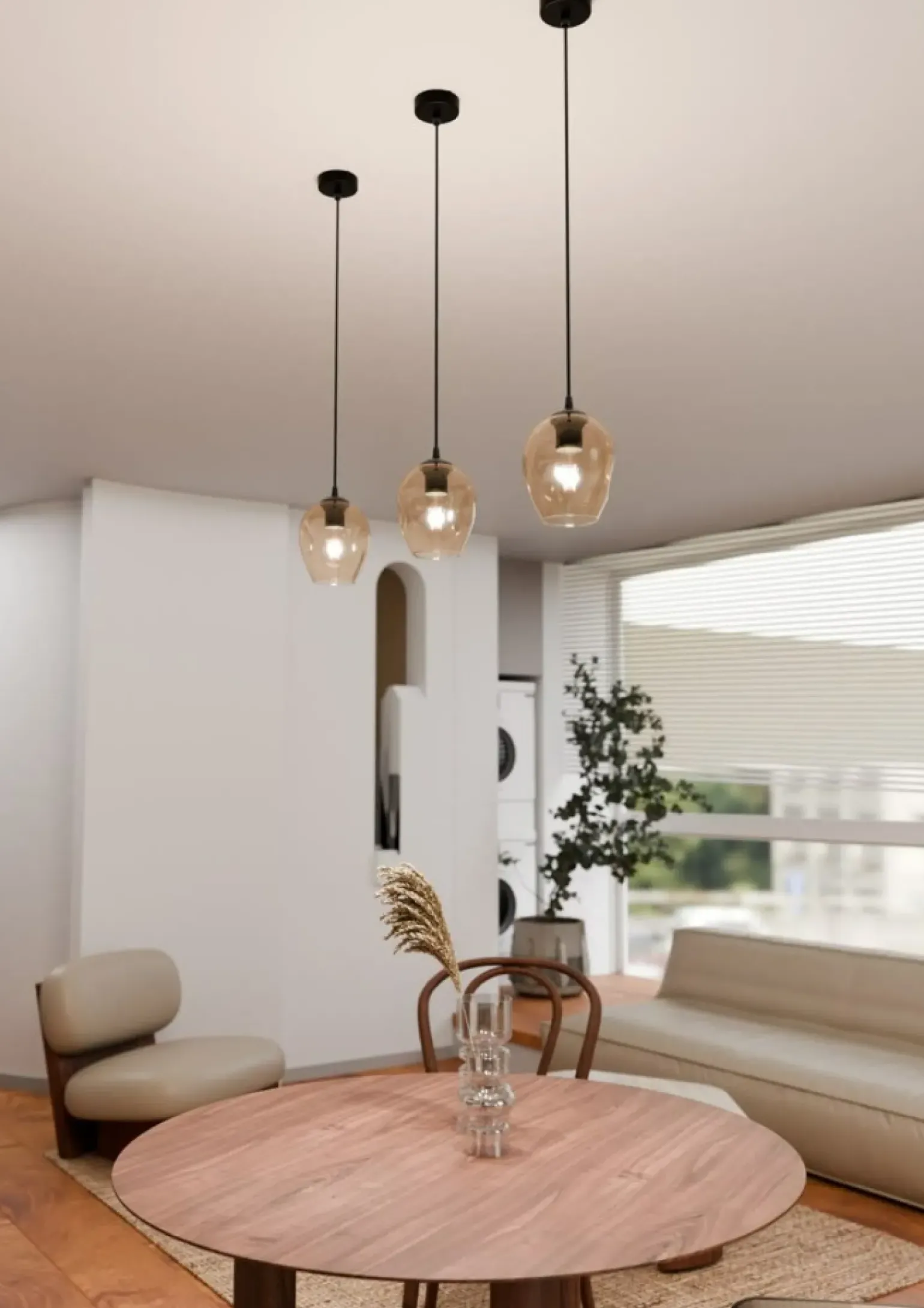 Best Lampa wisząca z bursztynowym kloszem 677/1 ISTAR | Kaja Oświetlenie Żyrandole Nowoczesne