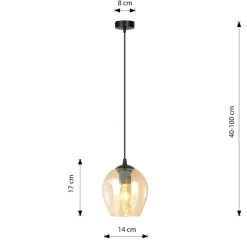 Best Lampa wisząca z bursztynowym kloszem 677/1 ISTAR | Kaja Oświetlenie Żyrandole Nowoczesne