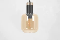 Shop Lampa wisząca z bursztynowym kloszem K-5265 z serii DOKA | Kaja Żyrandole Nowoczesne