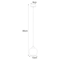 Best Lampa wisząca z bursztynowym kloszem K-5605 z serii TULA Żyrandole Nowoczesne