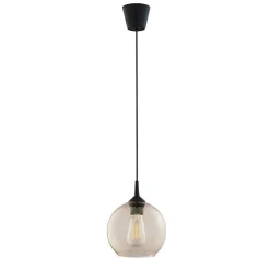 Cheap Lampa wisząca z bursztynowym kloszem TK 6082 z serii CUBUS | Kaja Żyrandole Nowoczesne