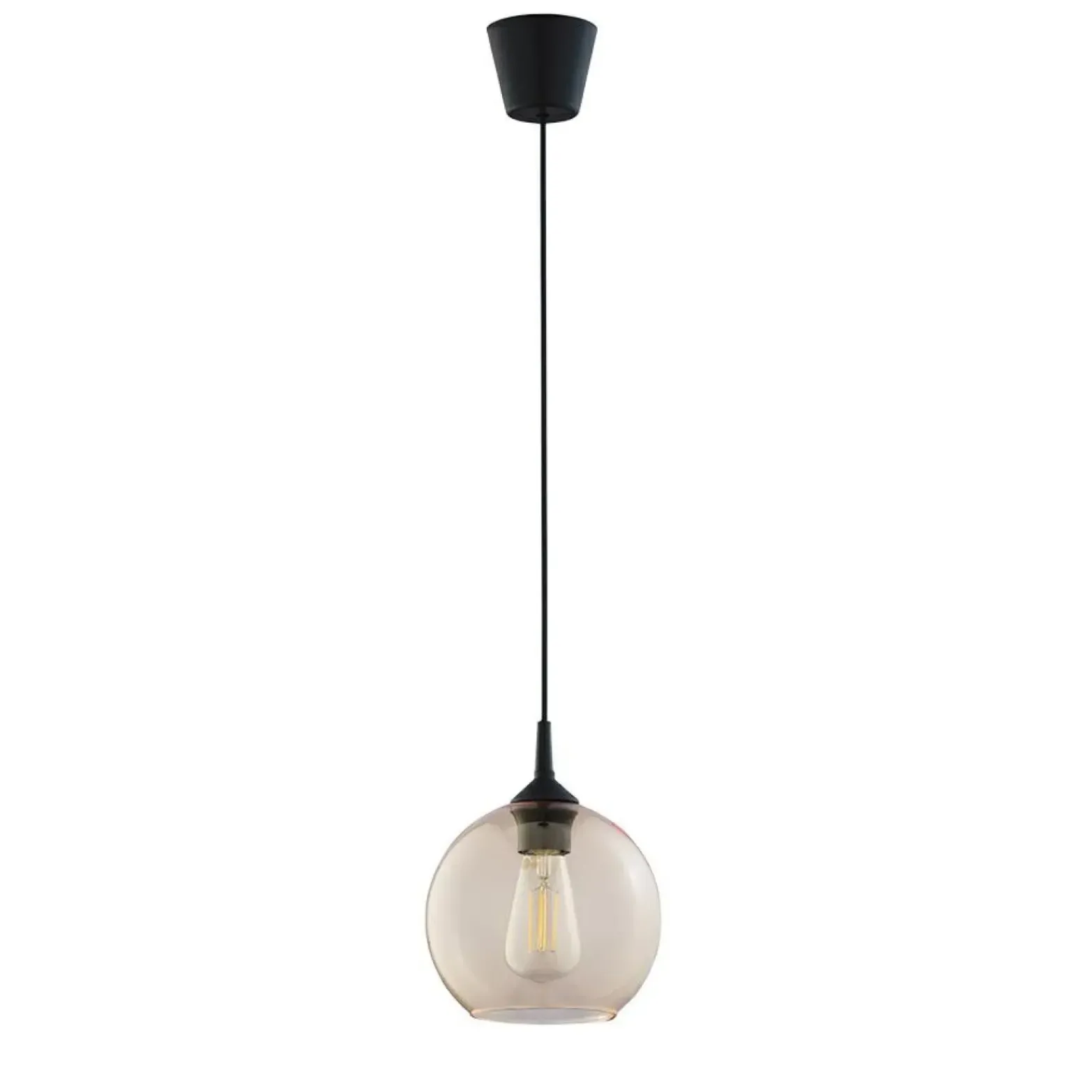 Cheap Lampa wisząca z bursztynowym kloszem TK 6082 z serii CUBUS | Kaja Żyrandole Nowoczesne