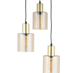 New Lampa wisząca z bursztynowymi kloszami TK 6667 z serii SIERRA GOLD Żyrandole Nowoczesne