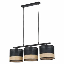 Clearance Lampa wisząca z czarno-słomkowymi abażurami TK 4769 PAGLIA NEW | Kaja Żyrandole Nowoczesne