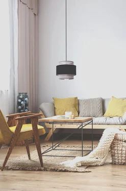 Sklep Kaja Lampa wisząca z czarno-szarym abażurem K-5170 z serii ETELA | Kaja