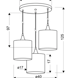 Sklep Kaja Lampa wisząca z czarno-złotymi abażurami 33-73969 z serii LONG | Kaja