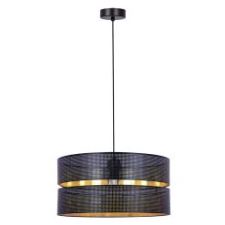 Sklep Kaja Lampa wisząca z czarno-złotym abażurem K-5221 z serii ZIMBO | Kaja