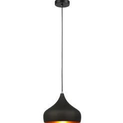 Store Lampa wisząca z czarno-złotym kloszem MDM2429/1 SALVIO | Kaja Żyrandole Nowoczesne