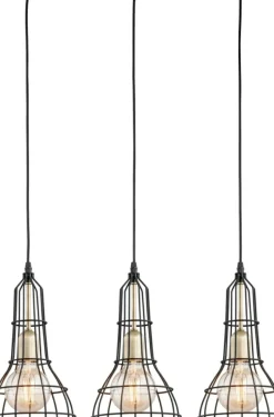 Store Lampa wisząca z czarno-złotymi zwisami TK 2209 LONG | Kaja Oświetlenie Żyrandole Nowoczesne