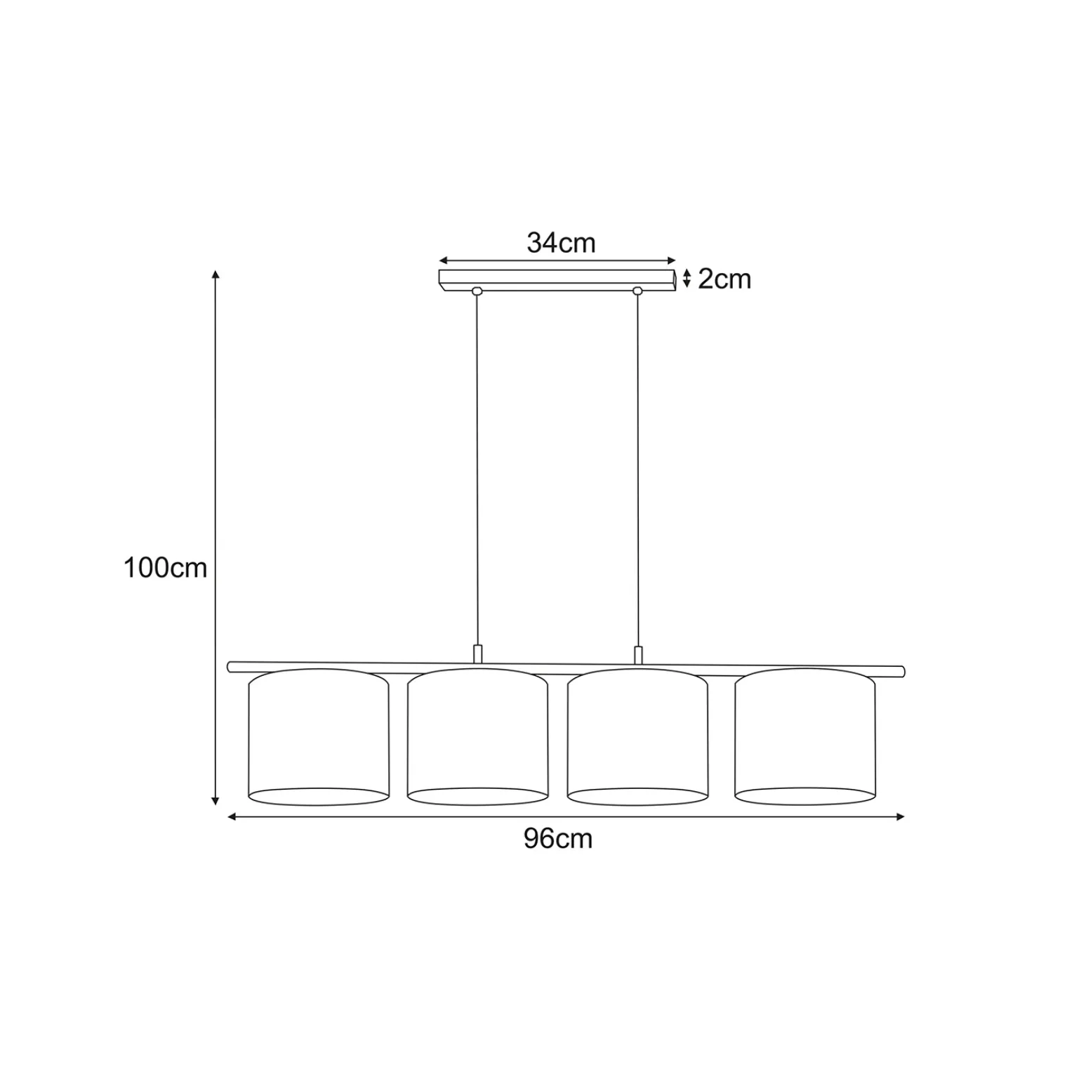 Sklep Kaja Lampa wisząca z czterema abażurami na listwie K-5293 z serii VEGA