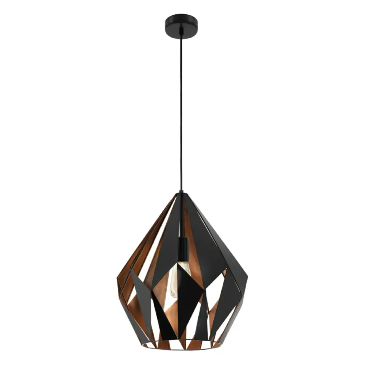 Best Lampa wisząca z dekoracyjnym kloszem 49878 CARLTON | Kaja Oświetlenie Żyrandole Nowoczesne