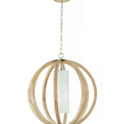 Flash Sale Lampa wisząca z drewnem, boho FE-ALLIER-P-L-LW z serii ALLIER Żyrandole Nowoczesne