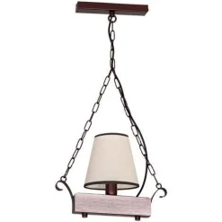 Sklep Kaja Lampa wisząca z drewnem i abażurem LX 42-8726 ADRIA | Kaja Oświetlenie