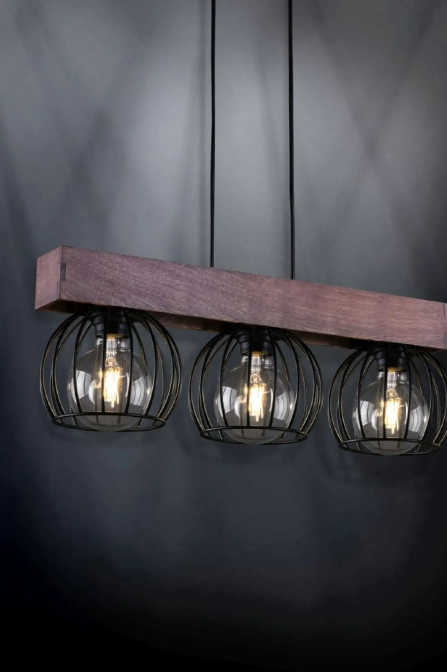 Outlet Lampa wisząca z drewnianą listwą, nad stół SIG 31574 z serii MILAN Żyrandole Nowoczesne