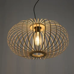 Best Sale Lampa wisząca z drewnianych pasków 11409-79 z serii RACOON | Kaja Żyrandole Nowoczesne