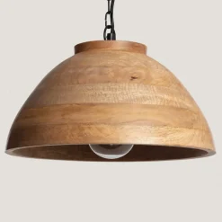 Flash Sale Lampa wisząca z drewnianym abażurem ABR-NLW35-BH-E27 BOHO | Kaja Żyrandole Nowoczesne