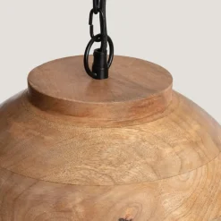 Flash Sale Lampa wisząca z drewnianym abażurem ABR-NLW35-BH-E27 BOHO | Kaja Żyrandole Nowoczesne