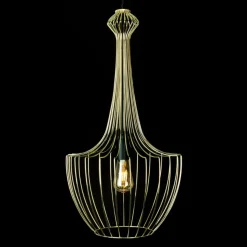 New Lampa wisząca z drucianym kloszem na duży gwint 8853 | Kaja Żyrandole Nowoczesne