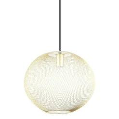 Fashion Lampa wisząca z drucianym, złotym kloszem A8129L z serii ORION | Kaja Żyrandole Nowoczesne