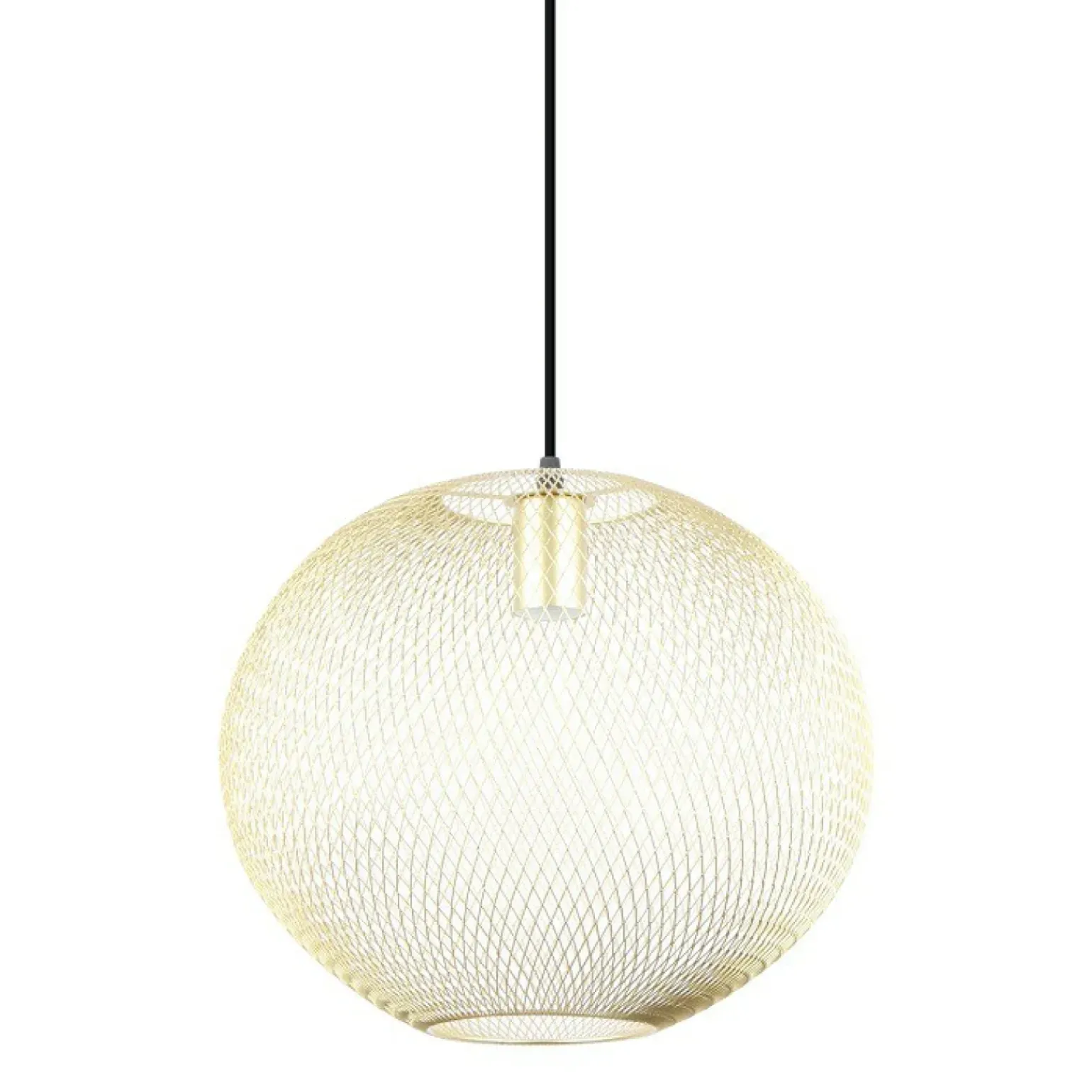 Fashion Lampa wisząca z drucianym, złotym kloszem A8129L z serii ORION | Kaja Żyrandole Nowoczesne