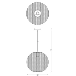 Fashion Lampa wisząca z drucianym, złotym kloszem A8129L z serii ORION | Kaja Żyrandole Nowoczesne