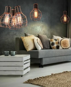 Flash Sale Lampa wisząca z drucianym, m kloszem AZ1659 CARRON | Kaja Żyrandole Nowoczesne