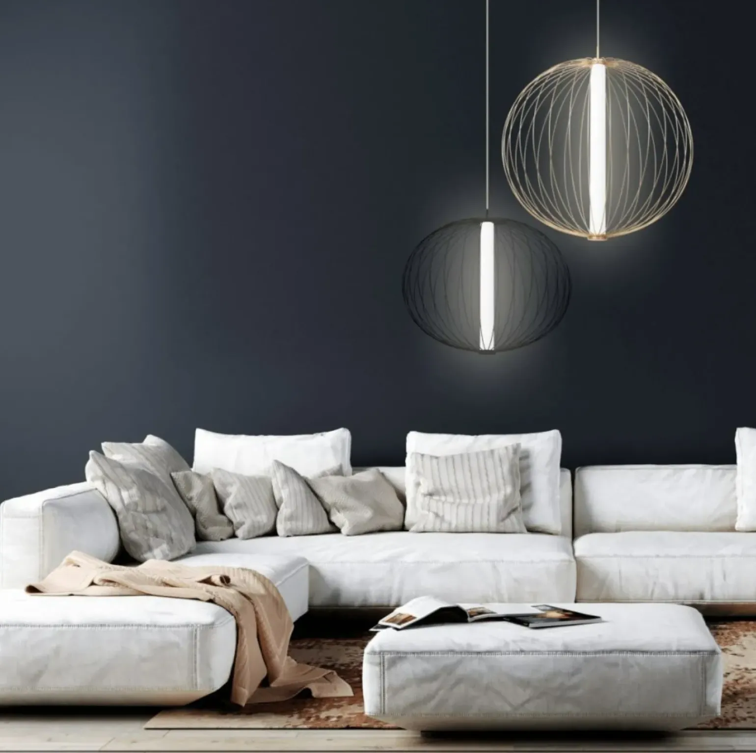 Flash Sale Lampa wisząca z drucianym kloszem LP-798/1P S3 BK TREVISO | Kaja Żyrandole Nowoczesne