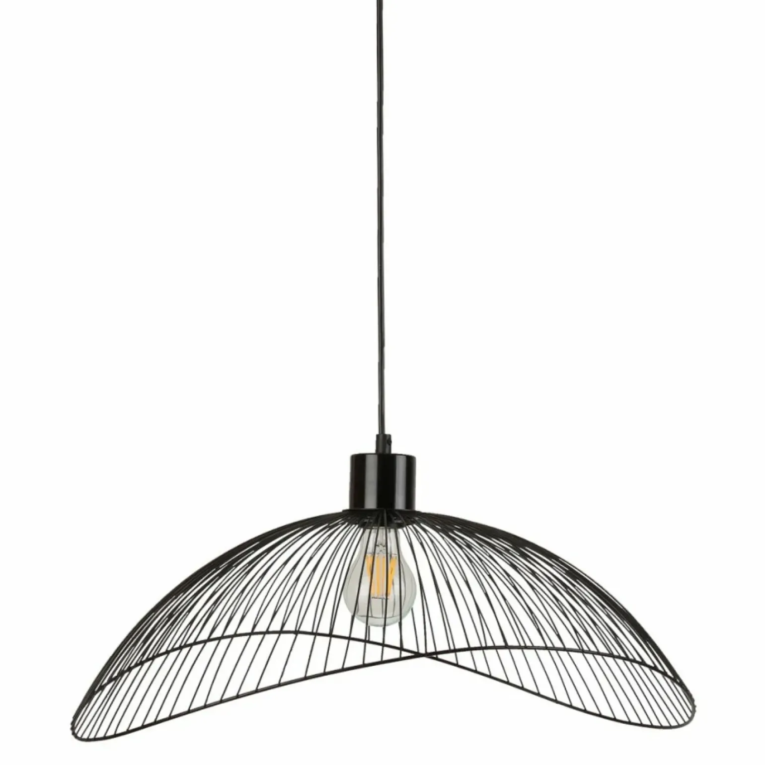 Store Lampa wisząca z drucianym kloszem PND-1702-1-L-B NUNEZ | Kaja Żyrandole Nowoczesne