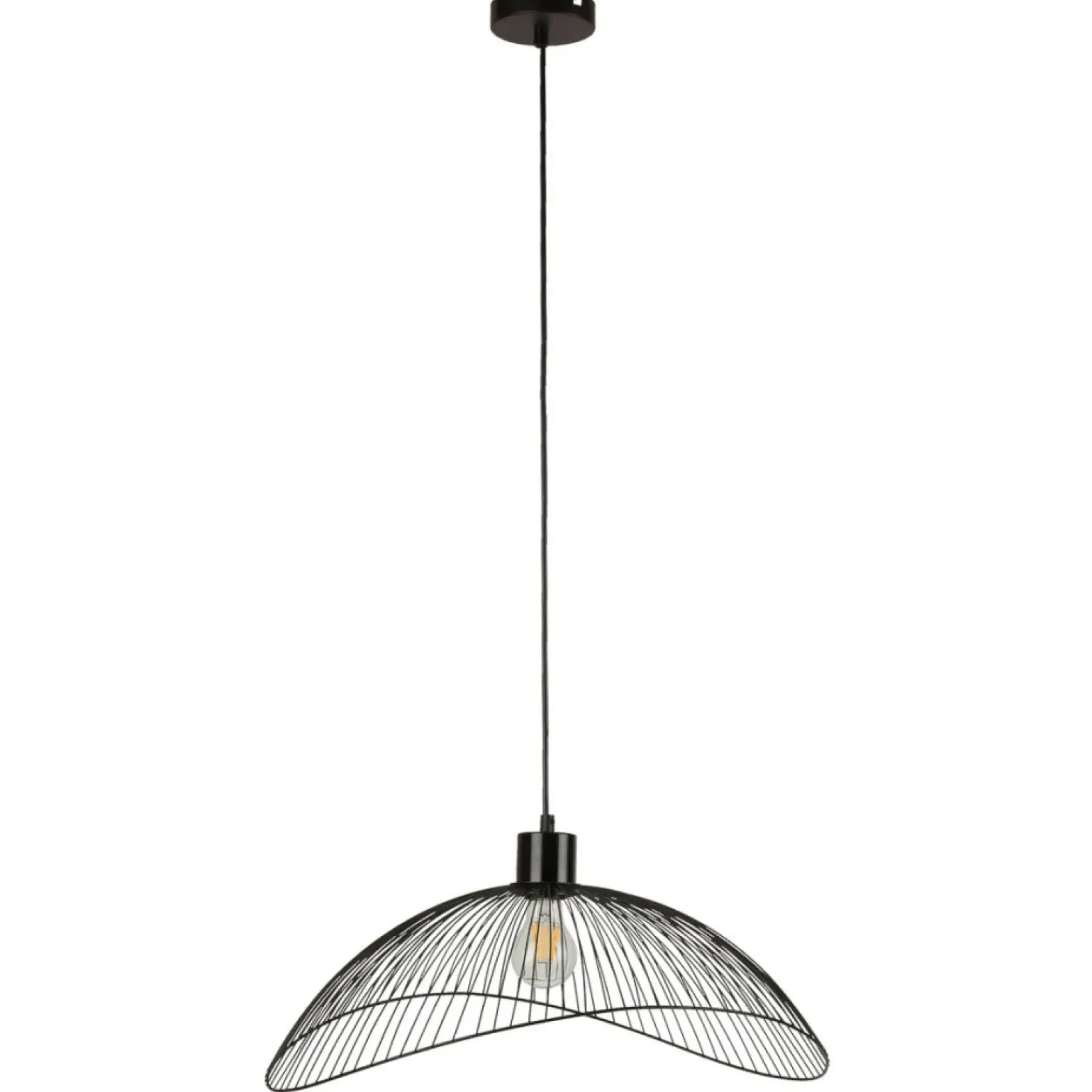 Store Lampa wisząca z drucianym kloszem PND-1702-1-L-B NUNEZ | Kaja Żyrandole Nowoczesne