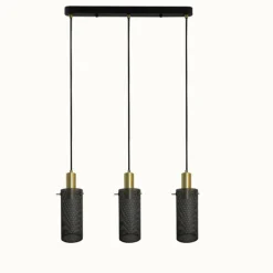 Best Sale Lampa wisząca z drucianymi kloszami LP-945/3L BK TIRANA | Kaja Żyrandole Nowoczesne